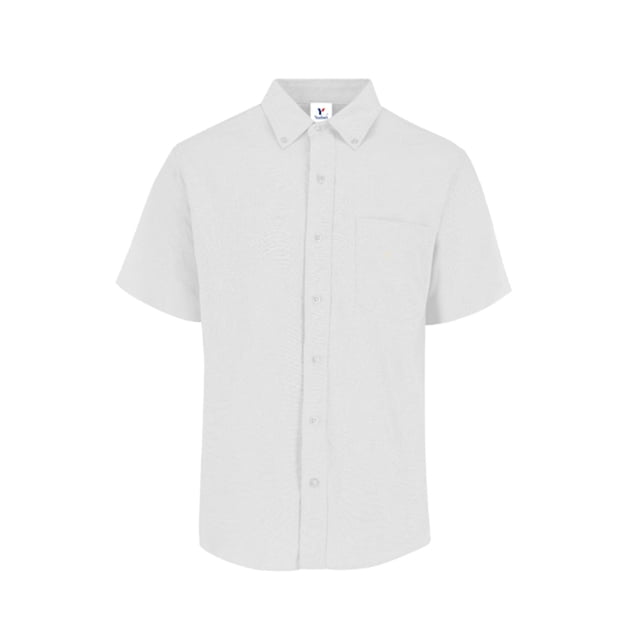 Camisa Oxford Manga Corta para Caballero, Color Blanco, Talla Extra Grande 75% Algodón y 25% Poliéster. Yazbek C0604