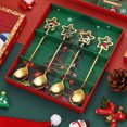 thumbnail image 3 of Under $7 4pc Family Dinner Supplies Kitchen Spoon Set Stainless Steel, Christmas Coffee Spoons, Christmas Spoons for Hot Chocolate, Christmas Dessert Spoon, Flatware Set Cute Doll Hand Gift (Gold), 3 of 7