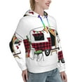 thumbnail image 6 of Daiia Vintage Buffalo Plaid Christmas Camper Pattern Women's Fashion Hoodies & Sweatshirts with Kangaroo Pocket Hooded Sweatshirt with Eye-catching Drawstrings-Small, 6 of 7