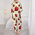 thumbnail image 5 of Disketp Pajamas Set Long Sleeve Sleepwear Womens Button Down Nightwear Pj Sets-Fruit Apples, 5 of 9