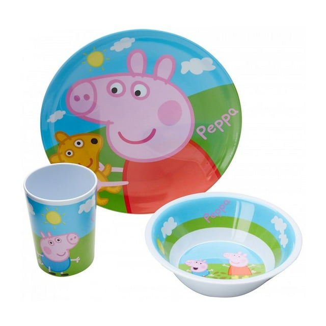Vajilla infantil Peppa Pig 48695 Peppa pig 3 pzs Verde