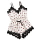 thumbnail image 2 of Batas Lencería Mujer Lindo Estampado de Corazón Satén Bata con Cinturón Camisola Pantalones Cortos Pijamas Mujer Pijamas, 2 of 2