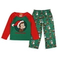 thumbnail image 2 of Curious George Christmas Fun Toddler Boy's Raglan Fleece 2-Piece Long Sleeve and Long PJ Pant Pajama Set, 2 of 7