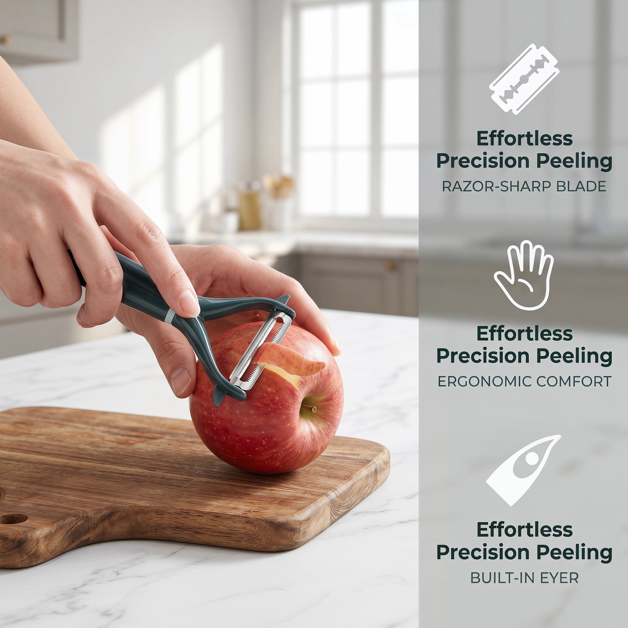 Unique Bargains Stainless Steel Peeler with Ergonomic Handle Emerald Green 6.1" x 2.4"