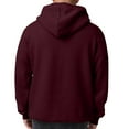 thumbnail image 4 of Zimjoy Fleece Hoodie for Men Solid Color Casual Loose Hooded Fleece Sweatshirt with Pocket Long Sleeve Drawstring Baggy Pullover Hoodies, Wine XL, 4 of 5