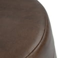 thumbnail image 6 of Upholstered Round Ottoman Brown Faux Leather, 6 of 8