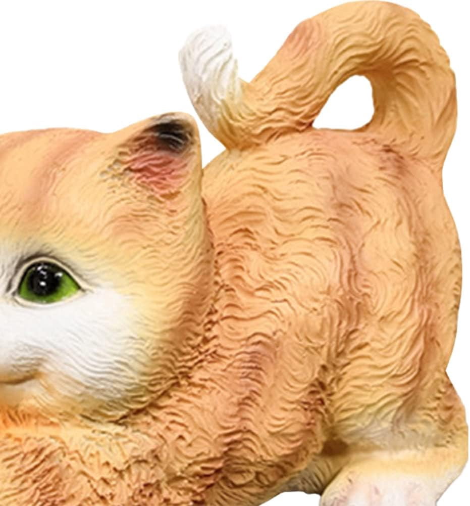 Solar Cat Garden Statue – Cute Cat with Butterfly Figurine, Outdoor Lawn Decoration, Housewarming Gift for Mom, Grandma