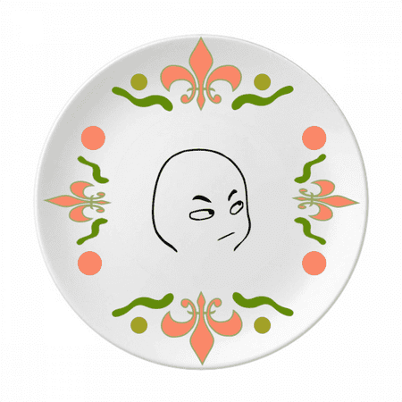 

Look Seriously Anger Face Cartoon Flower Ceramics Plate Tableware Dinner Dish
