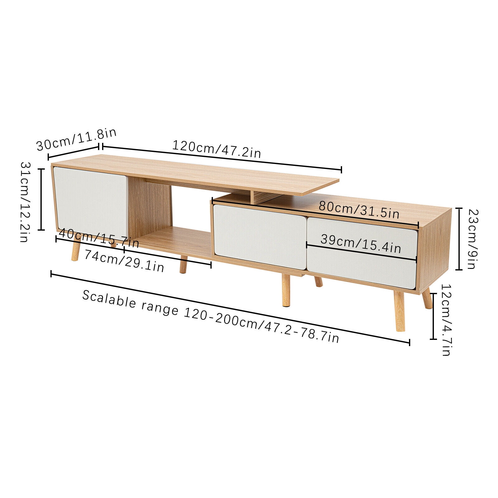 Home TV Stand MDF Living Room TV Cabinet Entertainment Center Console Shelf