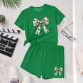 thumbnail image 7 of VBTAPA Girls St Patrick's Day 2 Piece Outfits Short Sleeve Irish Shamrock Clover Tees and Shorts Casual Summer Clothing Sets Green 4-5 Years, 7 of 7