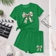 thumbnail image 5 of Vestido de manga corta para niños Día de San Patricio impreso de dos piezas Conjunto de cuello redondo con pantalones cortos, blusa de manga corta, 5 of 6