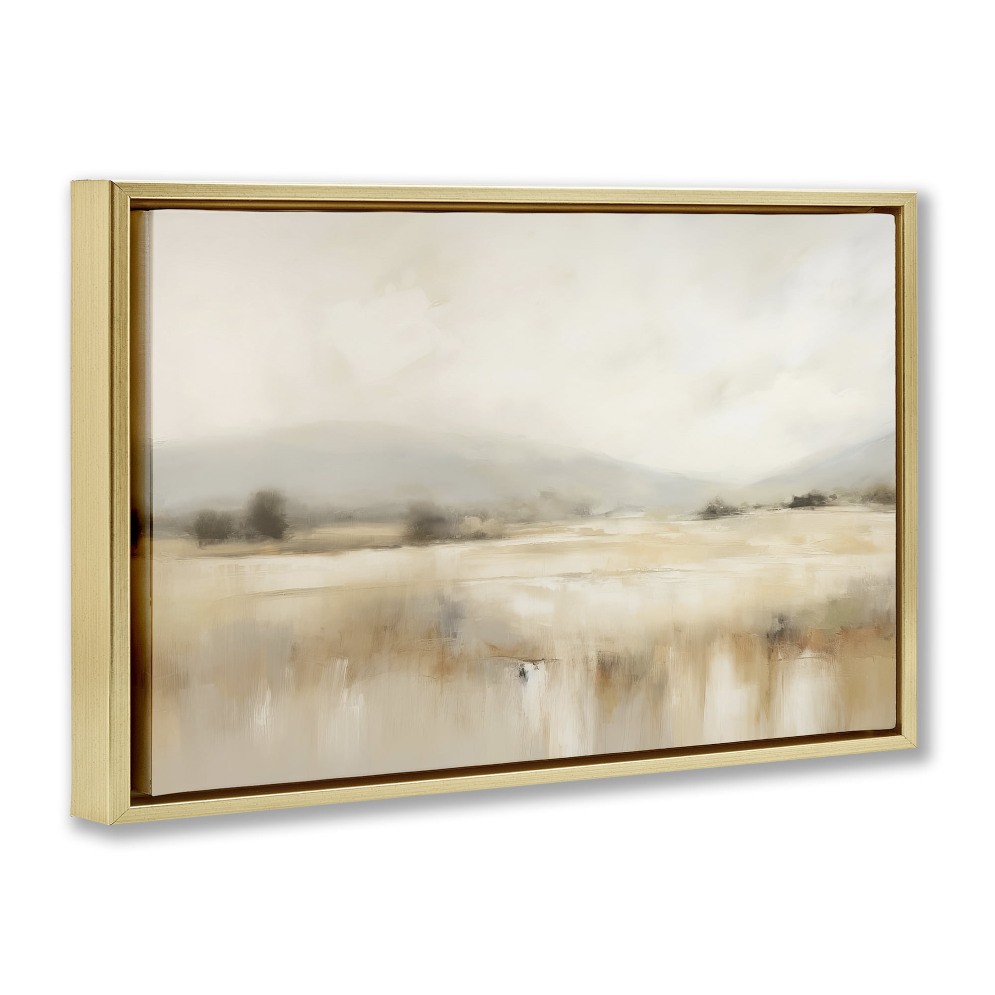 Stupell Industries Blurred Rural Countryside Landscape & Nature Painting Gold Floater Framed Canvas Art Print Wall Art, 25 x 17
