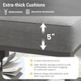 thumbnail image 3 of Heynemo Patio Furniture Footstools Metal Ottomans Set of 2, Metal Outdoor Ottomans with Upgraded Cushions, All-weather Outdoor Footrest Seat for Balcony, Garden, Deck, Backyard, Grey, 3 of 7