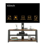 Modern TV Stand for TVs up to 32-65 inch, Universal Swivel Floor TV Stand with Storage, Height Adjustable Entertainment Center Stand, Mounted TV Table Media Console, Holds up to 110 lbs, D4637