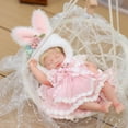 thumbnail image 4 of Muñeca Reborn Cloveray Dreamy Girl de 30 cm con sombrero y vestido de conejo, 4 of 6