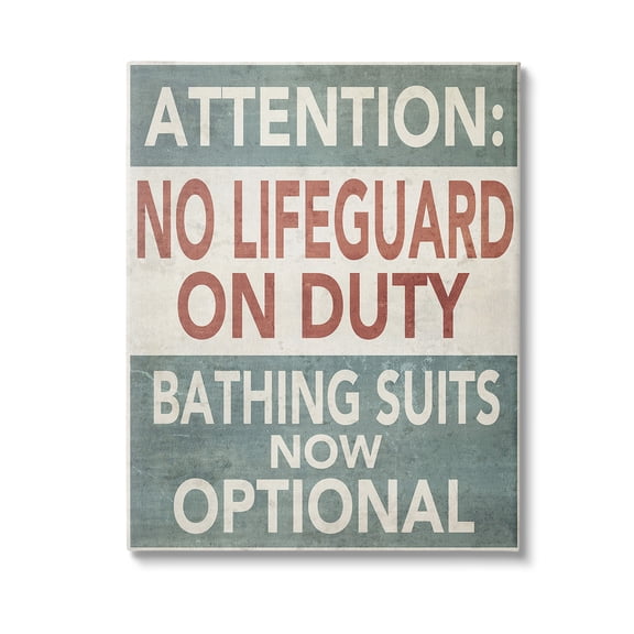 Stupell Industries Funny Bathing Suits Optional Typography Painting Gallery Wrapped Canvas Art Print Wall Art, 16 x 20