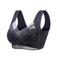 thumbnail image 1 of Sujetador de encaje sexy de talla grande con copa fija en la espalda, fino y fruncido, sin costuras, antiflacidez para mujer, 1 of 1