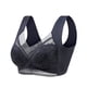 thumbnail image 1 of Sujetador de encaje sexy de talla grande con copa fija en la espalda, fino y fruncido, sin costuras, antiflacidez para mujer, 1 of 4
