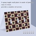 thumbnail image 3 of Yayeee Toggle Light Switch Wall Plate 3-Gang 6.37"x4.48" Decorative Outlet Cover, Checkered Stars Pattern, 3 of 7