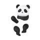 thumbnail image 1 of Ornamento de escuadrón de árboles de animales accesorios para paisajes al aire libre resina Panda, 1 of 8