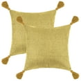 thumbnail image 2 of REGALWOVEN Linen Fringe Cushion Cover Set, 2 Pcs Sofa Throw Pillow Covers with Tassel Design Yellow 18" x 18", 2 of 6