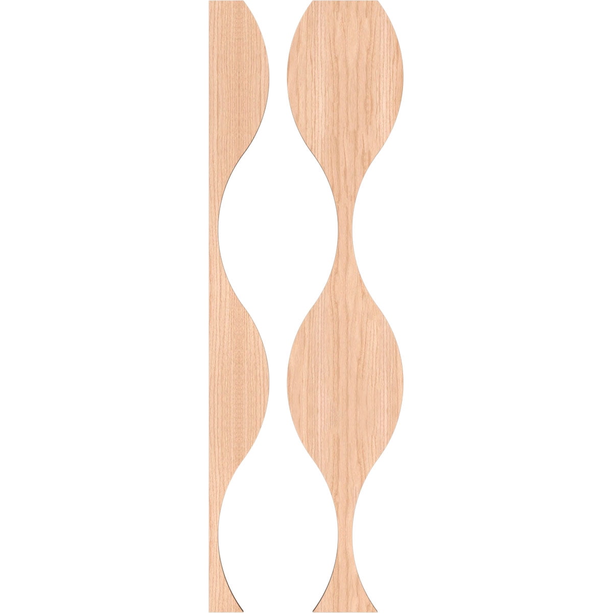 Ekena Millwork 47"H x 1/4"T Ozark Adjustable Wood Decorative Slat Wall Panel Kit, Hickory (contains 8 Slats + 1 Straight Edge Starter Slat)