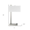 thumbnail image 3 of 25" Nickel Metal Desk Usb Table Lamp With White Rectangular Shade, 3 of 6