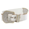 thumbnail image 2 of Western Rhinestone Buckle Plain Leather Belt, 2 of 2