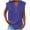 Purple, variant on Fanxing Orange Linen Tank Tops for Women Xl Gauze Pleated Front V Neck Sleeveless Summer Camis Shirts with Side Slit （Women's S-2XL)