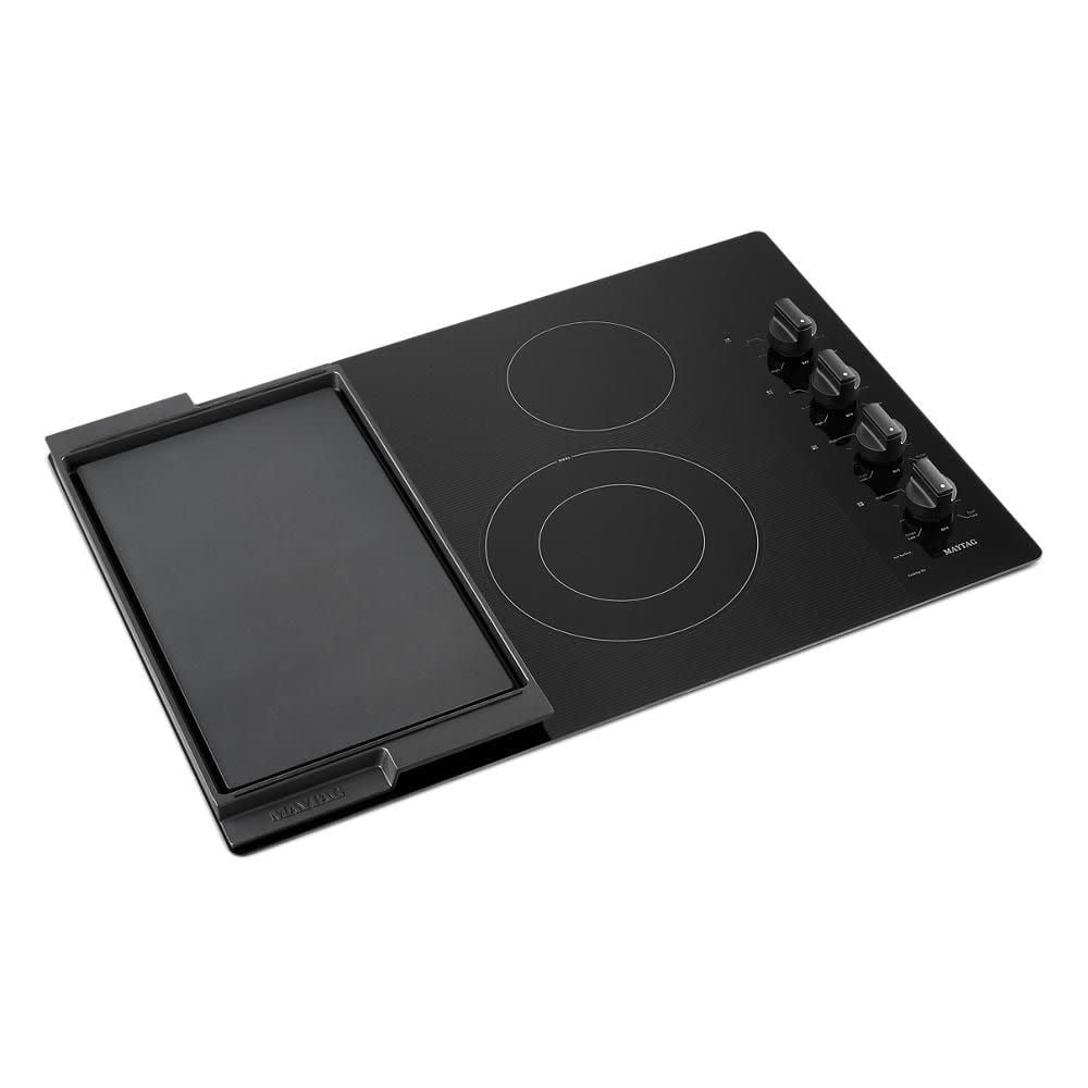 MAYTAG 30-Inch Electric Cooktop with Reversible Grill and Griddle MEC8830HS