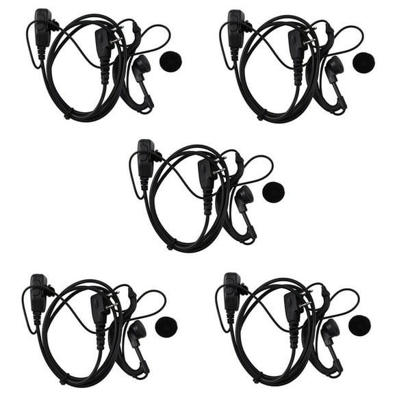 5X Walkie Talkie Ptt Mic Radio Earpiece Headset for Icom Ic-F11 Ic-F11S Ic-F31 Sl25 Vx-200 Cobra Radio