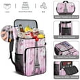 thumbnail image 5 of Retro Travel Backpack Cooler, Ideal for Exploring, Vacation, or Holiday with Vintage Paris and Girly Pink Style, 5 of 6