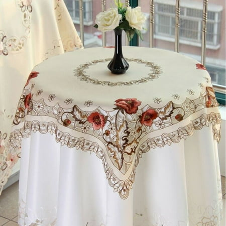 

Rural Vintage Embroidered Tablecloth Floral Lace Table Cloth Cover Wedding Decor