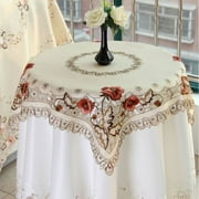 Rural Vintage Embroidered Tablecloth Floral Lace Table Cloth Cover Wedding Decor