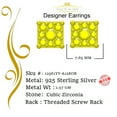 thumbnail image 5 of King of Bling's 2.00ct Cubic Zirconia 925 Yellow Silver Women's & Men's Hip Hop Square Earrings, 5 of 12