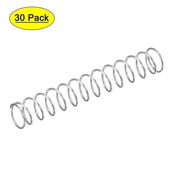 5mmx0.4mmx30mm 304 Stainless Steel Compression Spring 2N Load Capacity 30 pcs