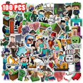 thumbnail image 1 of zhangqiuzhi Minecraft Adventure Game Cartoon Stickers 100 Pieces Waterproof Graffiti, 1 of 5