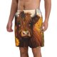 thumbnail image 2 of Balery Countryside Sunflower Cow Traje de Baño Estilo Hawaiano para Hombre, Shorts de Secado Rápido con Bolsillos-Large, 2 of 6