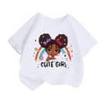 thumbnail image 1 of WEAIXIMIUNG 5 Filles Enfants Filles Mignon Mode Imprimé Col Rond Décontracté Ample Confortable Manches Courtes T-Shirt d'Été, 1 of 4