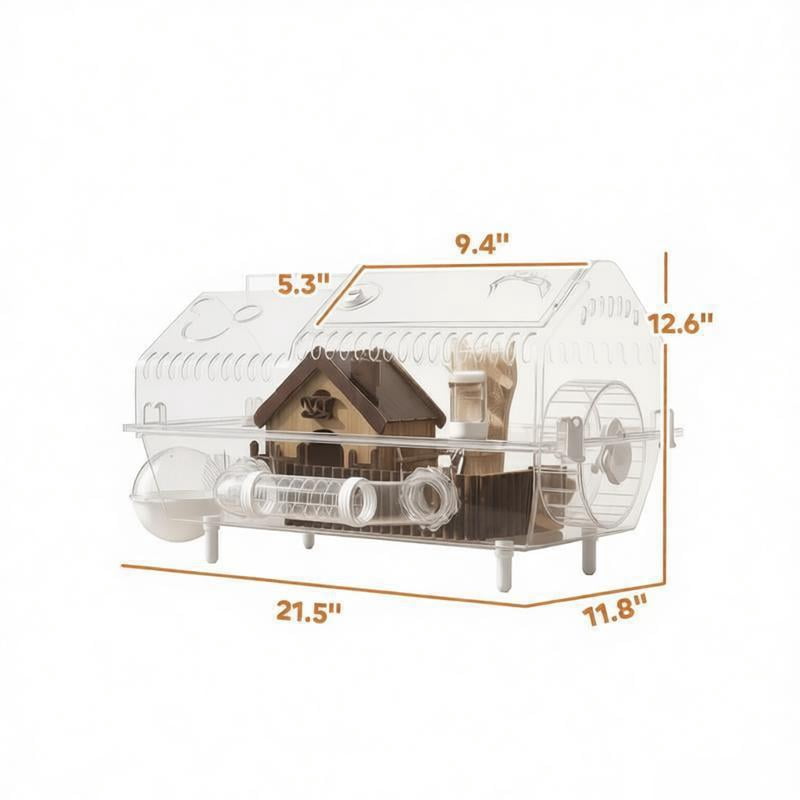 Small Portable Hamster Cage, Ideal Compact Habitat House For Small Pets