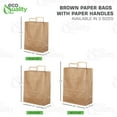 thumbnail image 4 of Large Kraft Paper Gift Bags with Paper Handles 13x7x17 inches - Brown Shopping Bags Retail Tote Reusable Party Grocery Bags Take Out Delivery Eco Friendly Recyclable Multiple Uses Bulk (50), 4 of 6