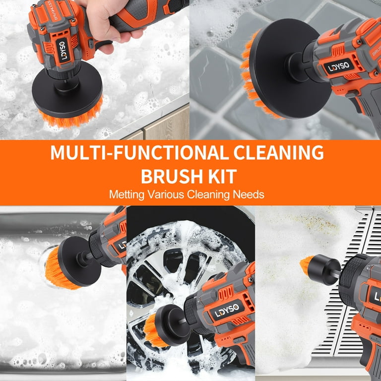 Cordless Buffer Polisher, 16.8V Auto Detailing Drill Brushes Set