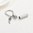 thumbnail image 3 of Cremation Jewelry Cylinder Urn Keychain for Ashes Memorial Pendant with Angel Wing Stainless Steel Keepsake, 3 of 6