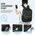 thumbnail image 3 of CshidWorld Laptop Backpack with USB Charging Port, Water-Resistant Small Travel Backpack for Women College Students & Professionals, Gift for Men & Women Fits 15.6 Inch Laptops, Black, 3 of 7
