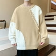 thumbnail image 4 of Styesk Chandail pour Hommes Tricoté Col Rond Élastique Couleurs Assorties Texture Tendance, 4 of 9