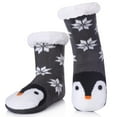 thumbnail image 2 of Wuxian Cute Socks Fuzzy Slipper Socks Thick Warm Plush Lined Cute Animal Pattern Winter Thermal Non- Booties Stocking Fuzzy Socks,Grey,One Size, 2 of 7