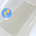 thumbnail image 2 of SafeLand Patented Non-slip Bath, Shower and Tub Mat, 36x14 Inch, TPR Material, Eco-Friendly, XL Size, Machine Washable, Extra-Soft, Powerful Gripping Suction Cups, Drain Holes, Classic Tile-White, 2 of 8