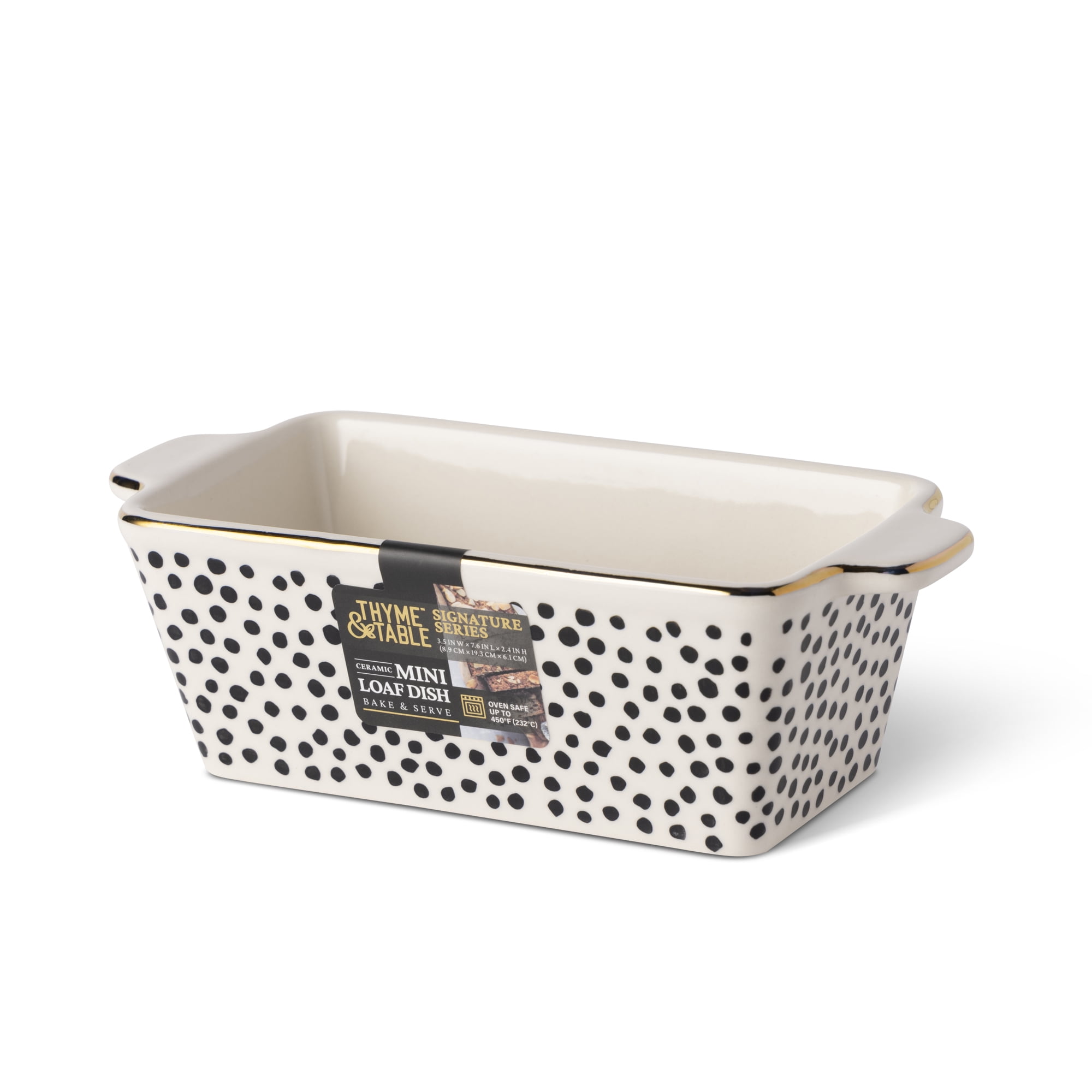 Thyme & Table 3.5" Mini Loaf Pan Ceramic - Dot