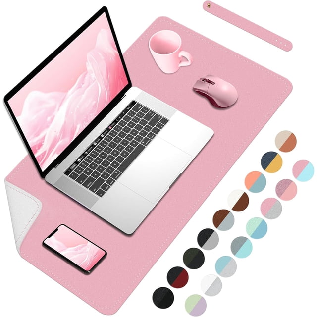 Multifunctional Large Desk Mat Double Sided Computer Desk pad Extended Mouse Mat Office Desk Protector with PU Leather .;;脳.;; Office Home Writing Pad (+