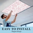 thumbnail image 5 of 4 Pack Light Pink Floral Paisley Fluorescent Light Covers for Ceiling Lights Boho Leaf Vintage Farmhouse Linen Magnetic Ceiling Light Covers Overhead Light Filters for Office Classroom Home, 5 of 9